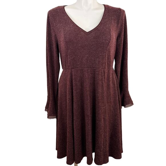 Torrid Purple Long Sleeve V-Neck Soft Knit Dress Size 2 / 1X / 14/16 - Picture 1 of 9